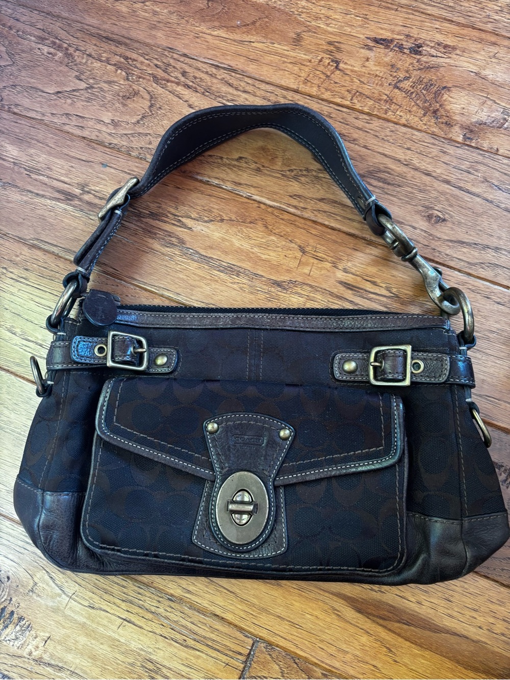 RARE Coach Legacy Leigh 11140 65th Anniversary Shoulder Bag Brown Jacquard Purse